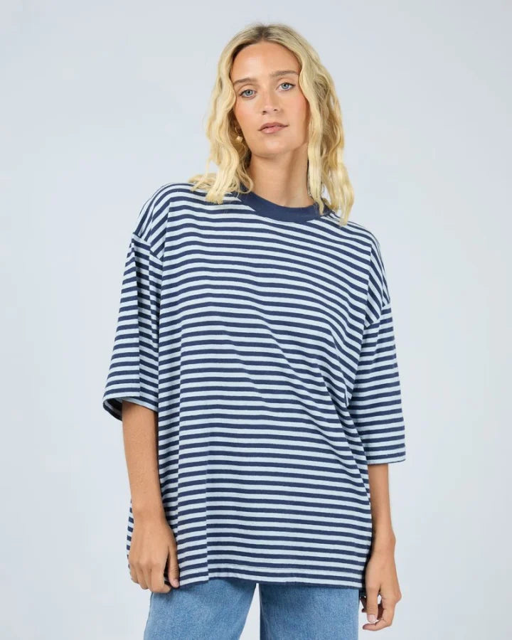 All About Eve - Paloma Oversized Stripe Tee - Blue