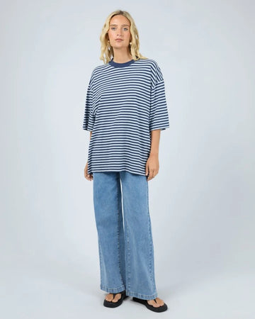 All About Eve - Paloma Oversized Stripe Tee - Blue