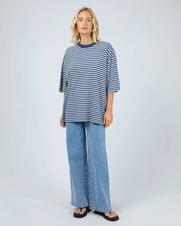 All About Eve - Paloma Oversized Stripe Tee - Blue