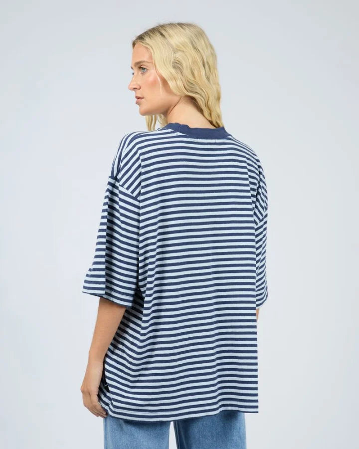 All About Eve - Paloma Oversized Stripe Tee - Blue