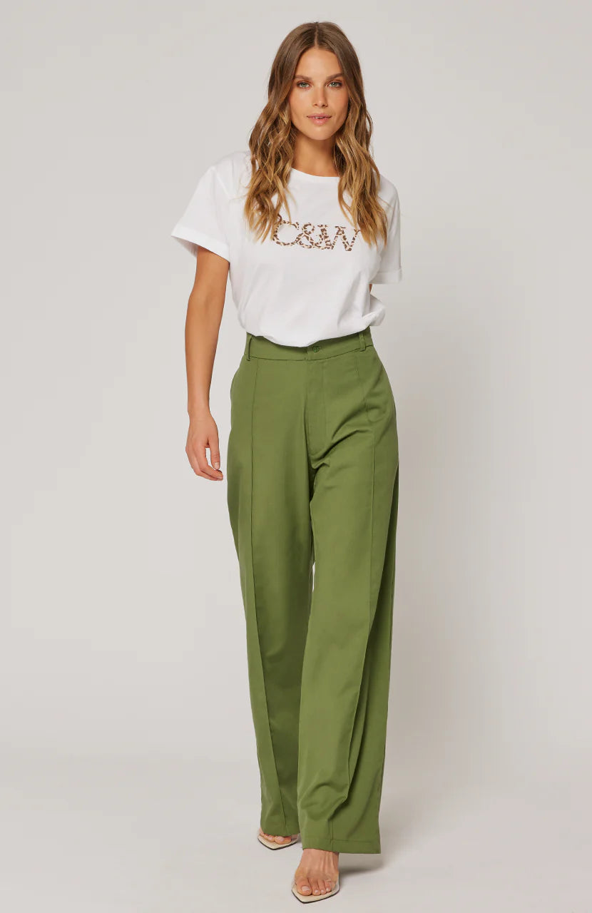 Cartel & Willow - ISLA TROUSER - HUNTER GREEN