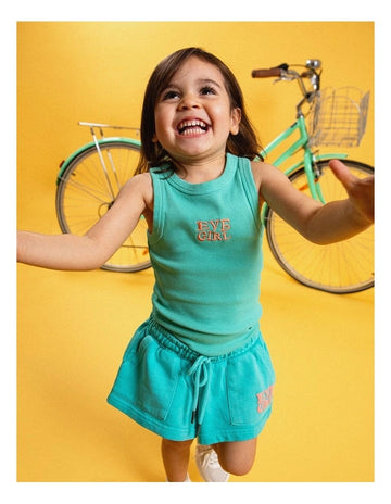 Eve Girl - Aths Rib Tank - Teal - Kids Size 8-14