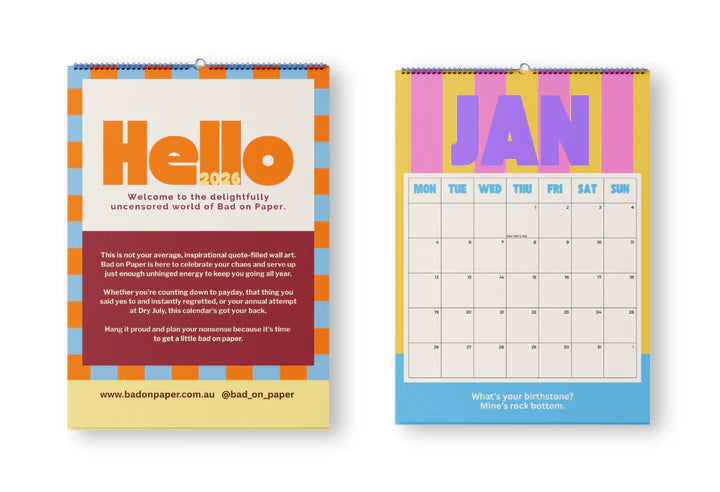 Bad on Paper - 2026 Bad on Paper Calendar (Spiral) 30cm x 21cm