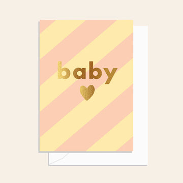 Elm Paper - Stripe Baby Card Sand
