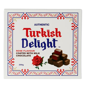 Real Turkish Delight Choc Rose 200g Sq Box