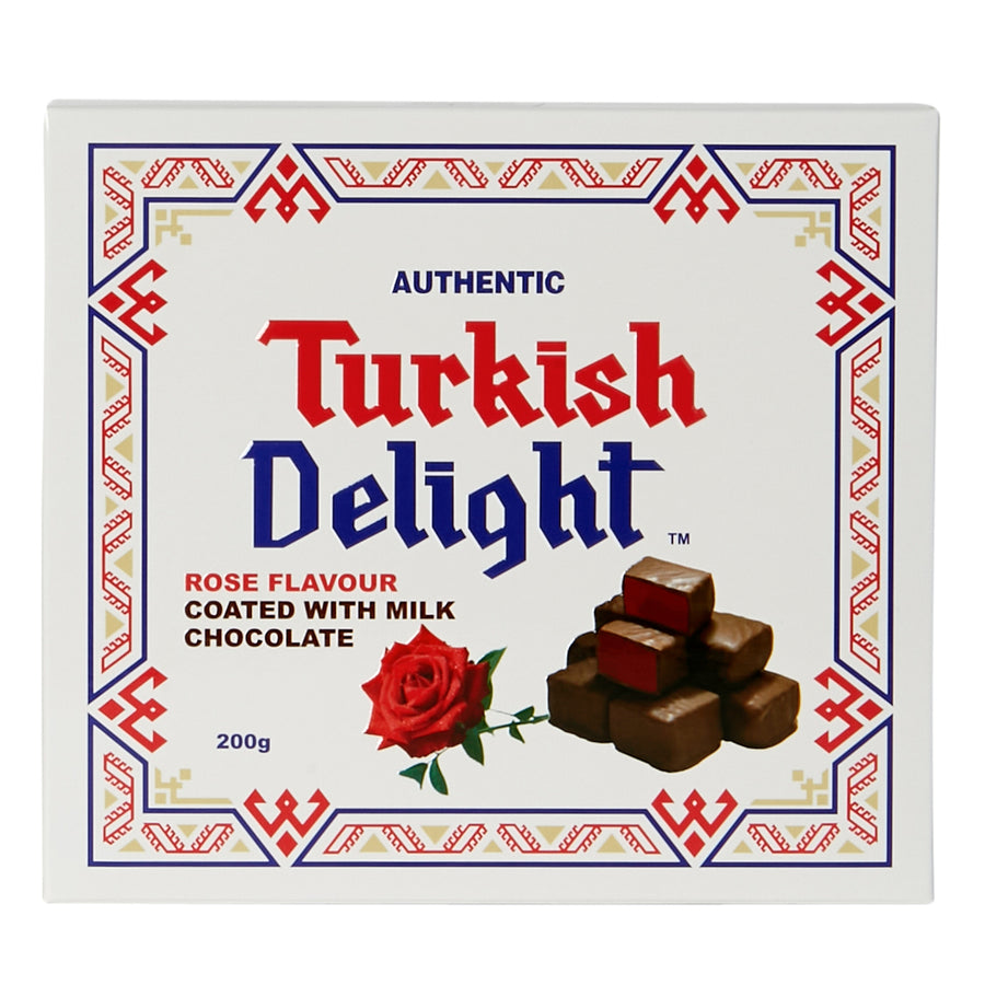 Real Turkish Delight Choc Rose 200g Sq Box