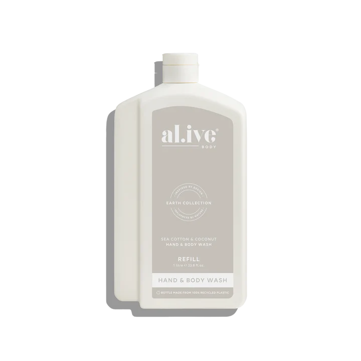 Al.ive Body - 1L Wash Refill - Sea Cotton & Coconut