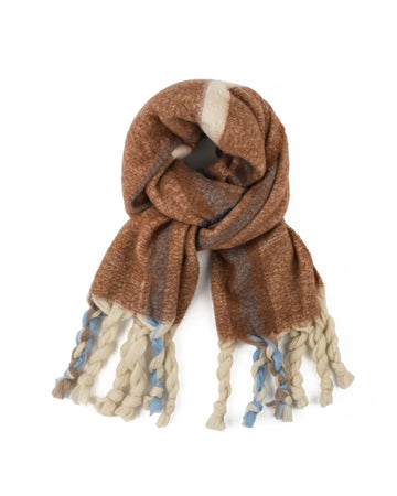 Greenwood Designs - Charlie Chequered Scarf - Brown