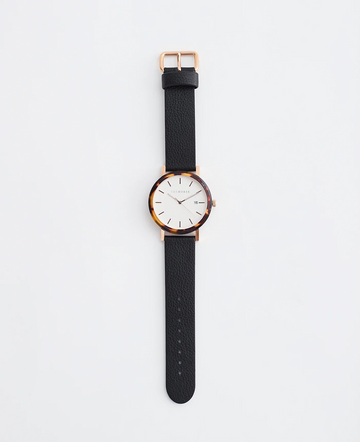 The Horse - Limited Edition Resin - Brown Tortoise/ White Rose Gold Dial/ Black Leather