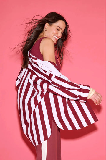 Cartel & Willow - Adalyn Shirt - Plum Stripe