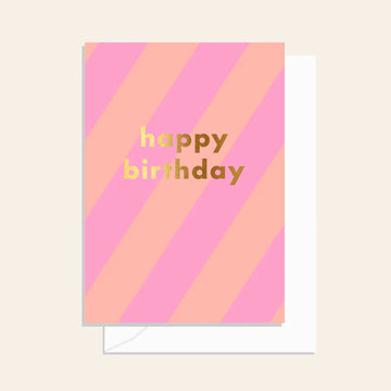 Elm Paper - Stripe Birthday Card Dusk
