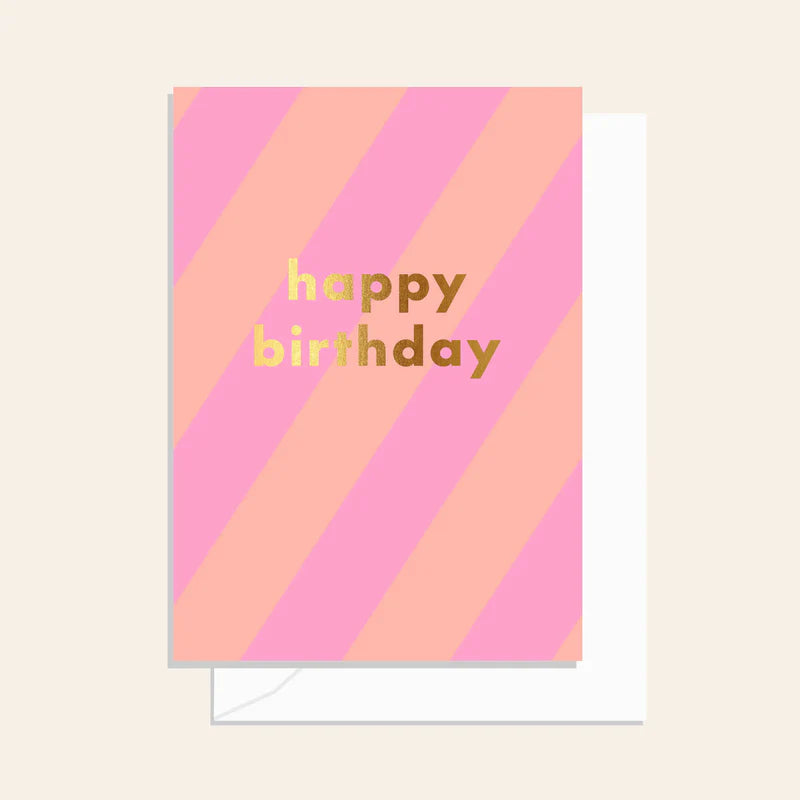Elm Paper - Stripe Birthday Card Dusk