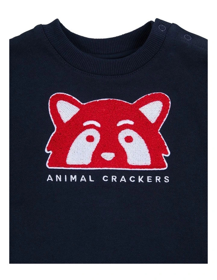 Animal Crackers - Contrast Raffi Crew - Navy