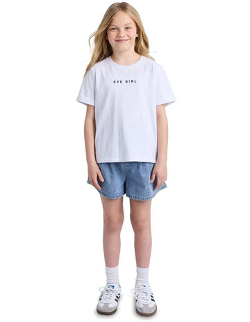 Eve Girl - Washed Tee - White - Kids Size 8-14
