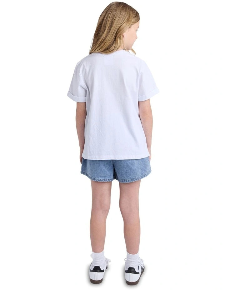 Eve Girl - Washed Tee - White - Kids Size 8-14