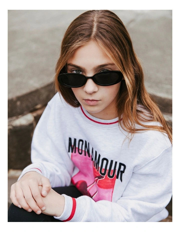 Eve Girl - Mon Amour Crew - Grey Marle - Kids Size 8-14