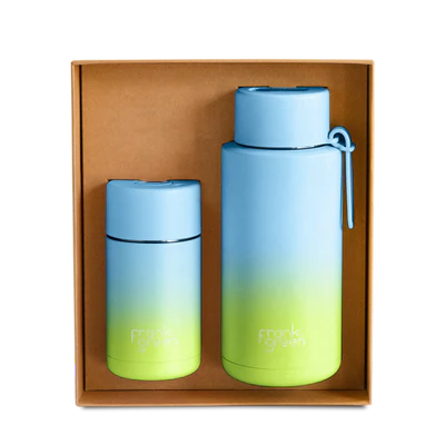Frank Green - The Essentials Gift Set - Large - Gradient Sky Blue/Pistachio Green