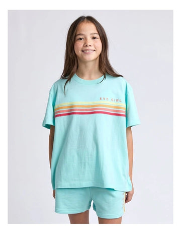 Eve Girl - Retro Tee - Blue - Kids Size 8-14