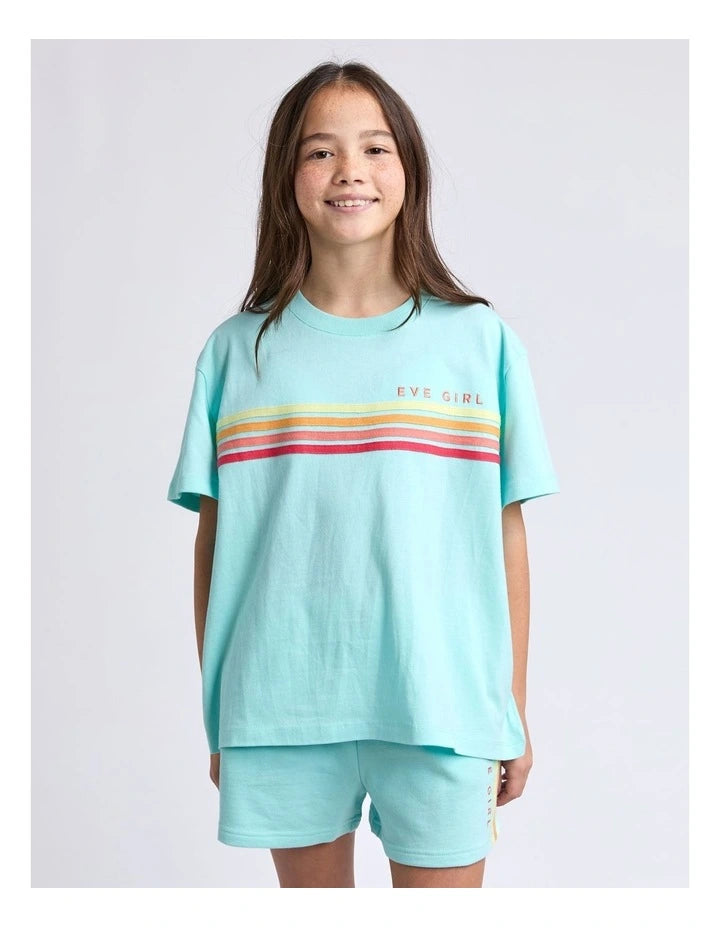 Eve Girl - Retro Tee - Blue - Kids Size 8-14