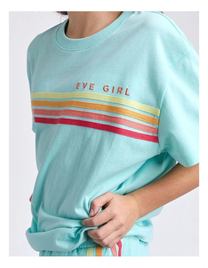 Eve Girl - Retro Tee - Blue - Kids Size 8-14