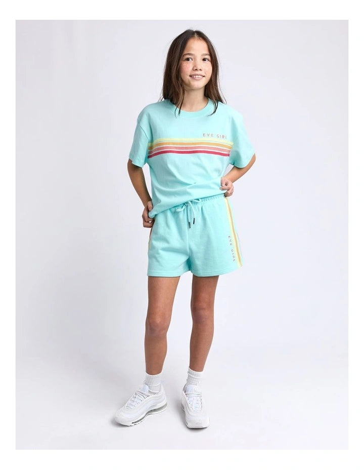 Eve Girl - Retro Fleece Short - Blue - Kids Size 8-14