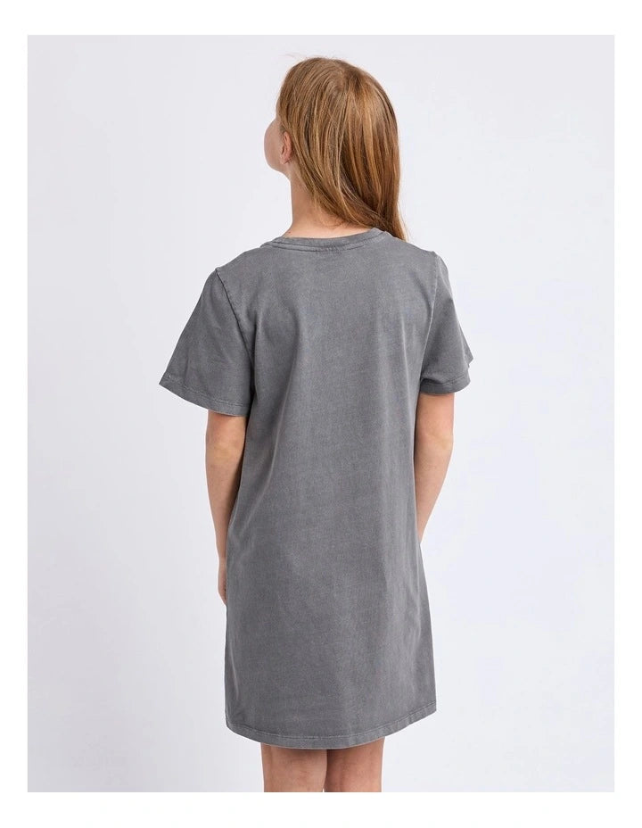 Eve Girl - Wild Heart Tee Dress - Charcoal - Kids Size 8-14
