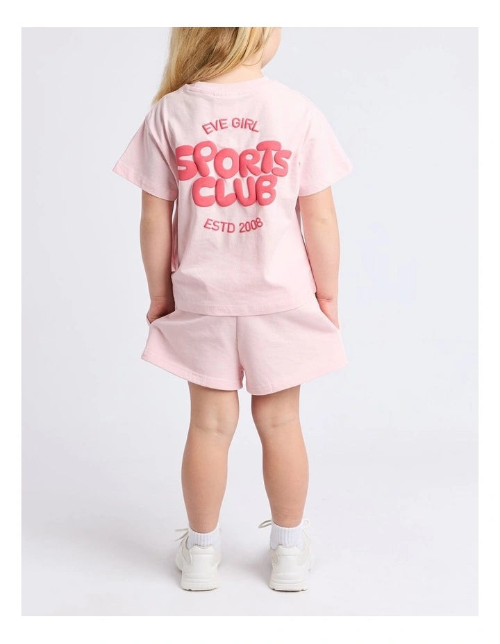 Eve Girl - Sports Club Fleece Shorts - Pink - Kids Size 3-7