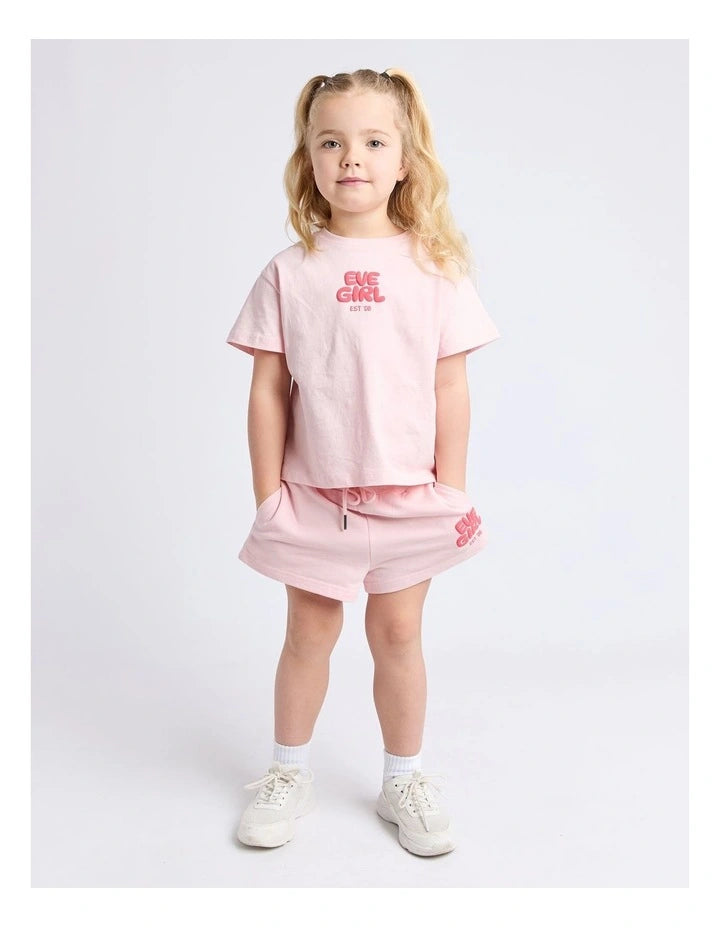 Eve Girl - Sports Club Fleece Shorts - Pink - Kids Size 3-7