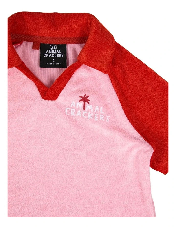 Animal Crackers - Contrast Tee Dress - Pink
