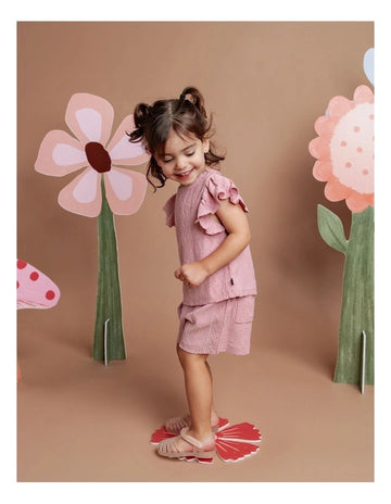 Animal Crackers - Textured Short - Pink