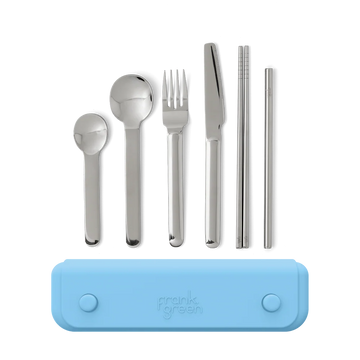 Frank Green - 6pc Cutlery Set w/ Pouch - Sky Blue