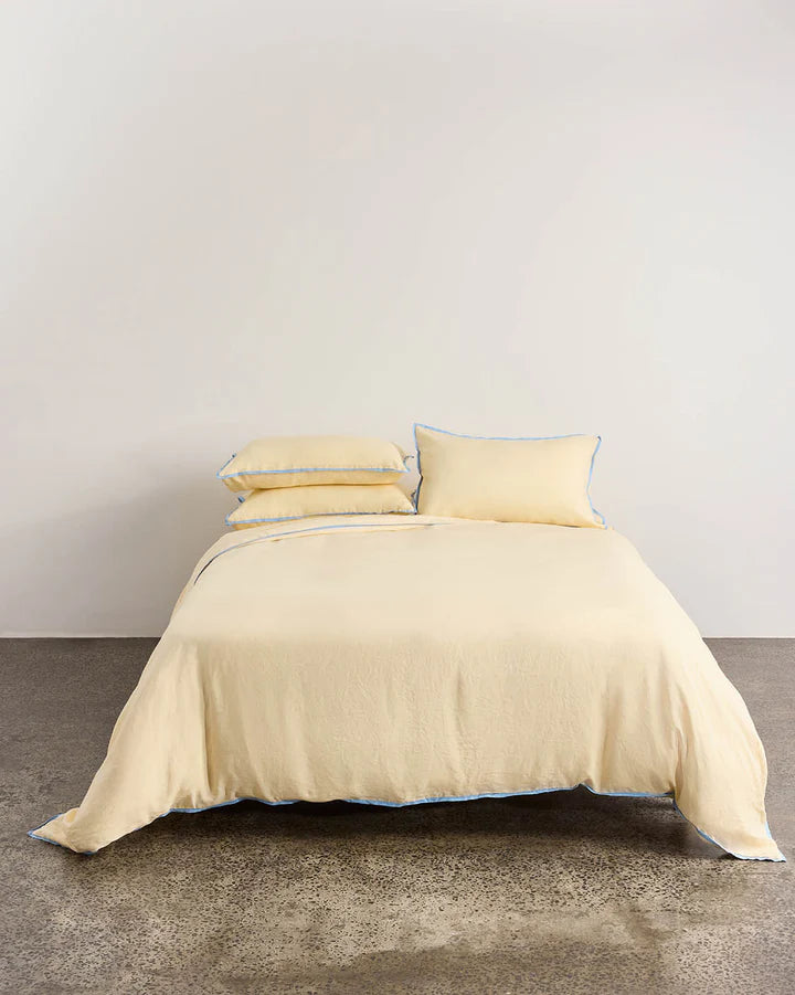 Hommey - Linen Quilt Cover - Butter - King