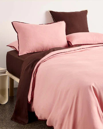 Hommey - Linen Pillowcase Pair - Rhubarb - Standard