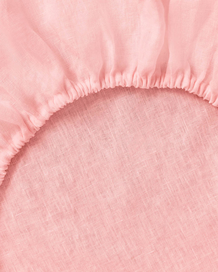 Hommey - Linen Fitted Sheet - Rhubarb - Queen