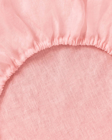 Hommey - Linen Fitted Sheet - Rhubarb - King