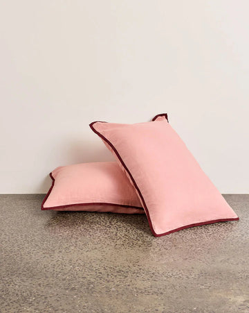 Hommey - Linen Pillowcase Pair - Rhubarb - Standard