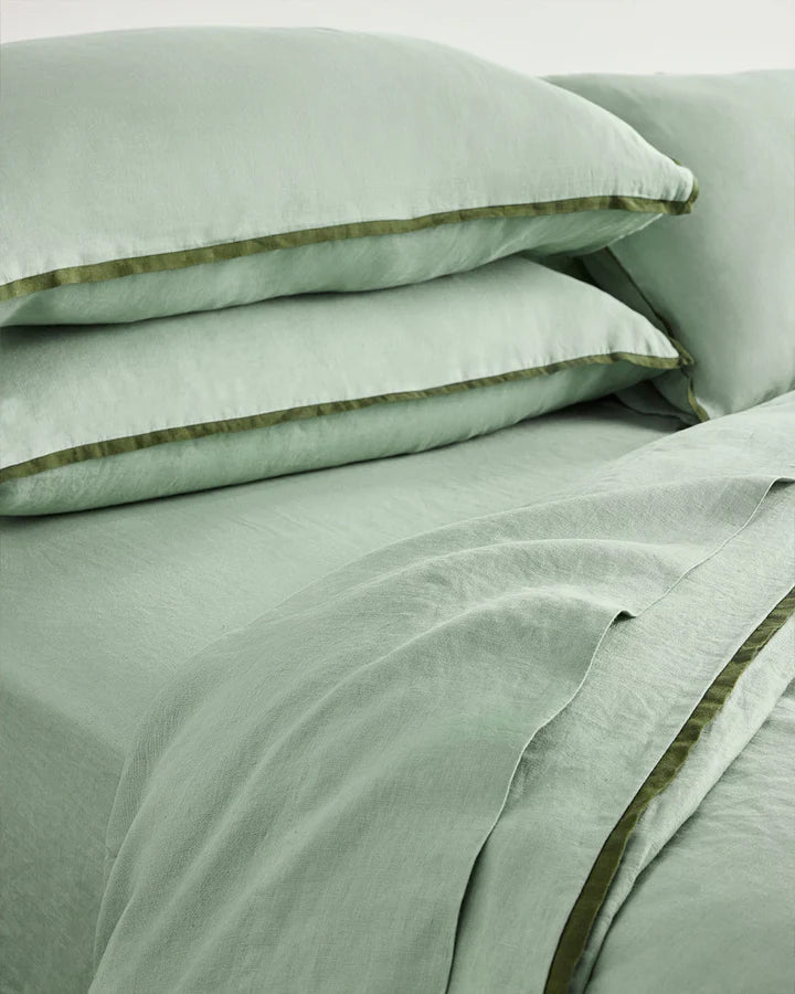 Hommey - Linen Flat Sheet - Spearmint - King