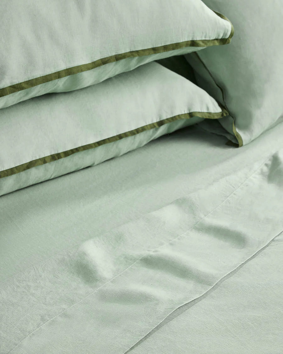 Hommey - Linen Flat Sheet - Spearmint - King