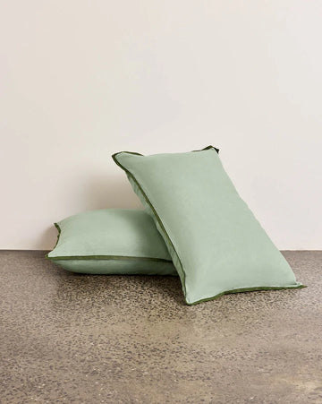 Hommey - Linen Pillowcase Pair - Spearmint - Standard