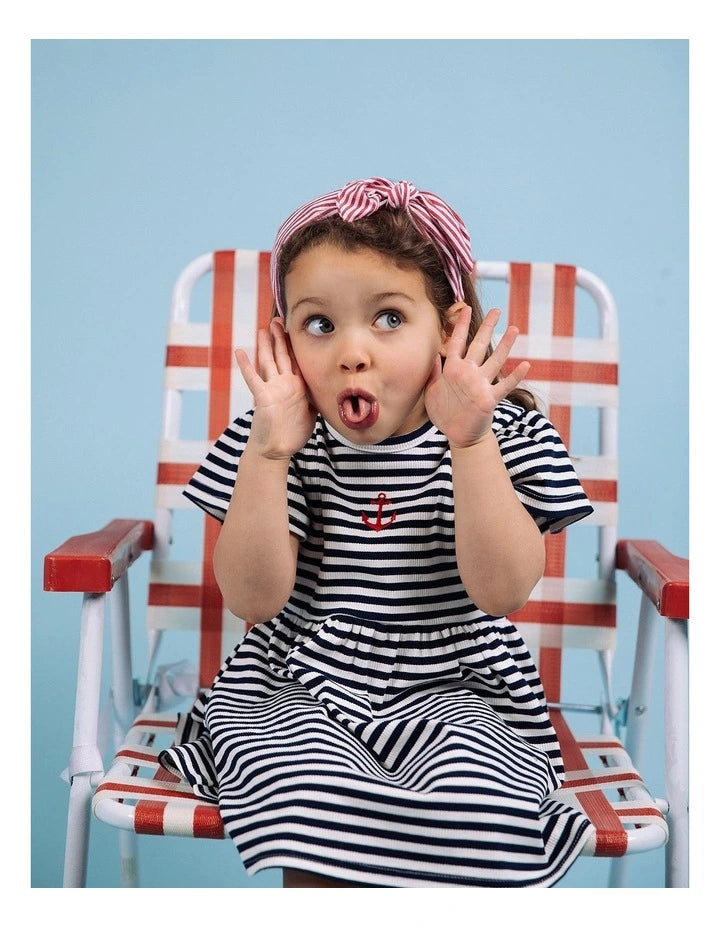 Eve Girl - Darcie Rib Dress - Navy - Kids Size 3-7