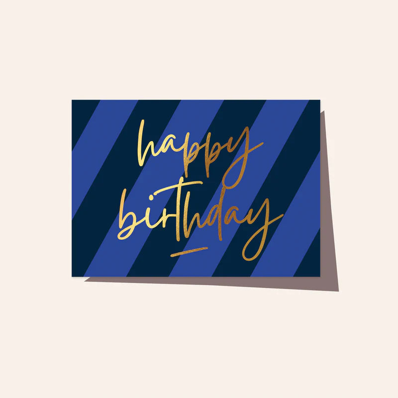 Elm Paper - MIDNIGHT STRIPE BIRTHDAY CARD