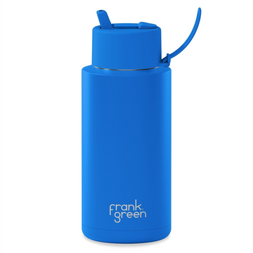 Frank Green - Ceramic Reusable Bottle w/ Flip Straw Lid - Blue Lagoon - 34oz