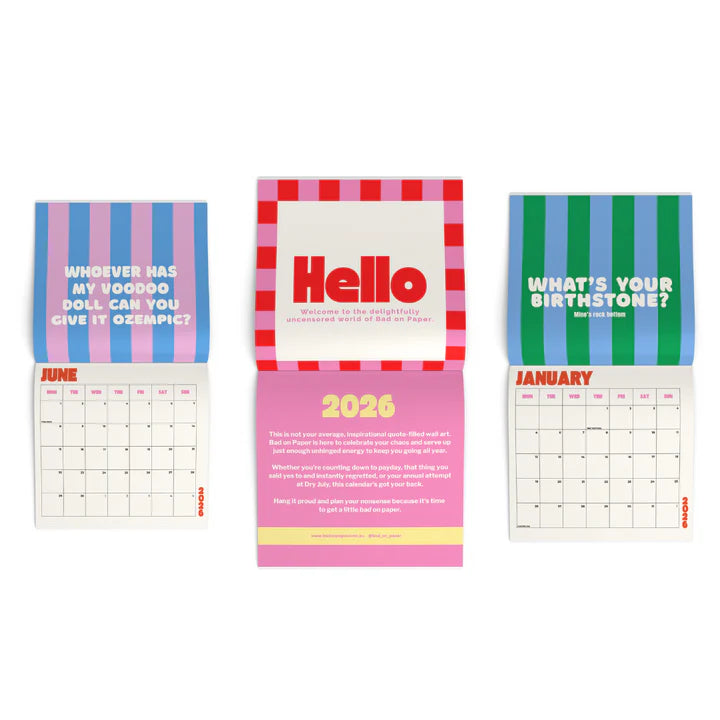 Bad on Paper - 2026 Bad on Paper Calendar (Sqaure) 21cm x 21cm