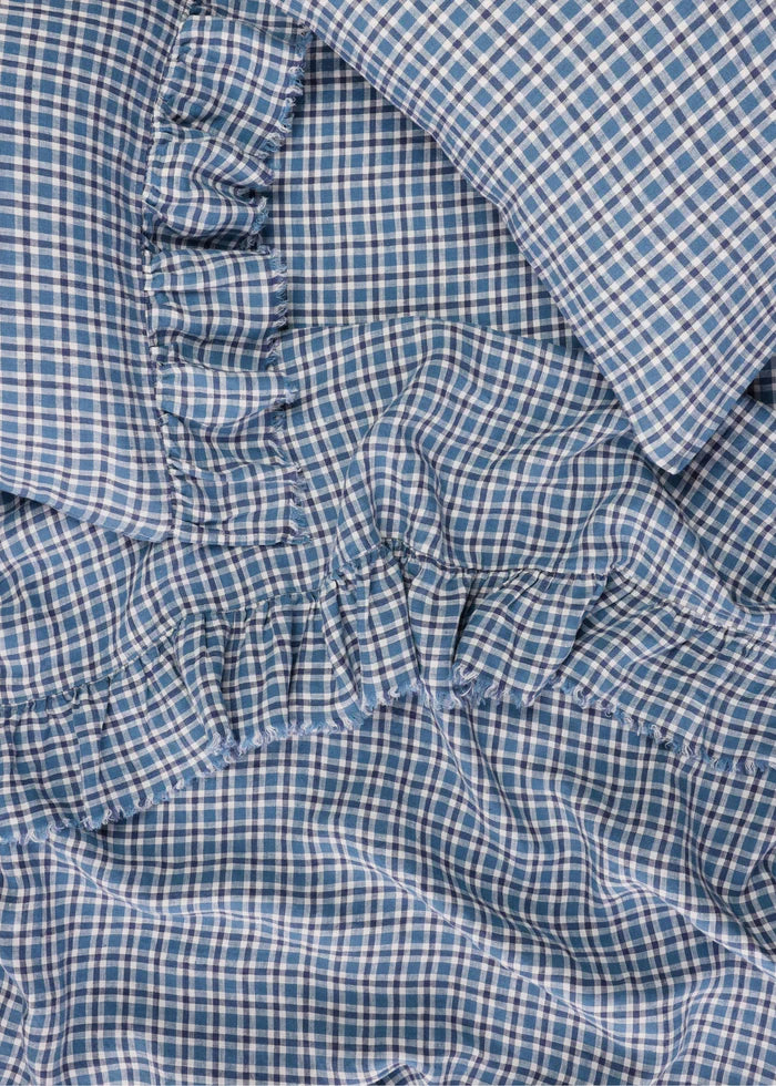 Society of Wanderers - Cefalù Check Flat Sheet - Queen