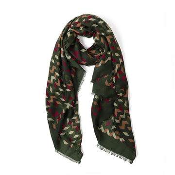 Greenwood Designs - Amelia Chevron Scarf - Green