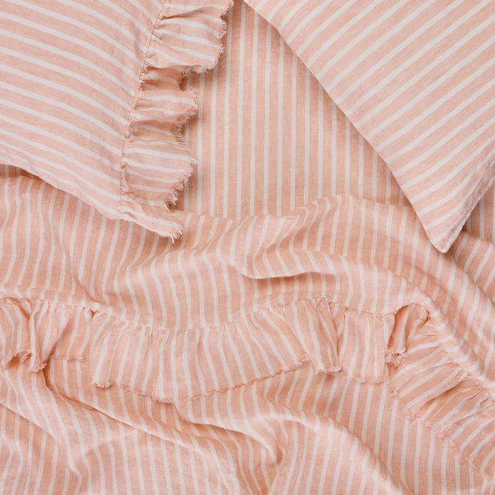 Society of Wanderers - Pesca Stripe Fitted Sheet - Queen
