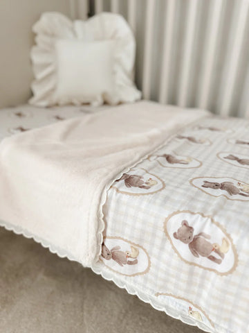 Pop Ya Tot - Ted & Duck Fur Lined Cot Blanket