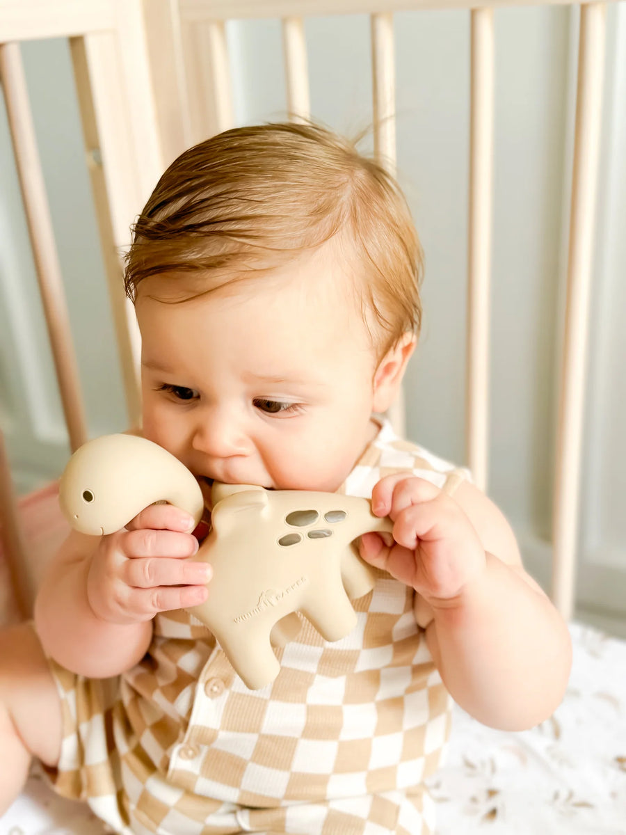 Winnie Parkes - Diplo the Dino-Dragon Teether - Natural Brown