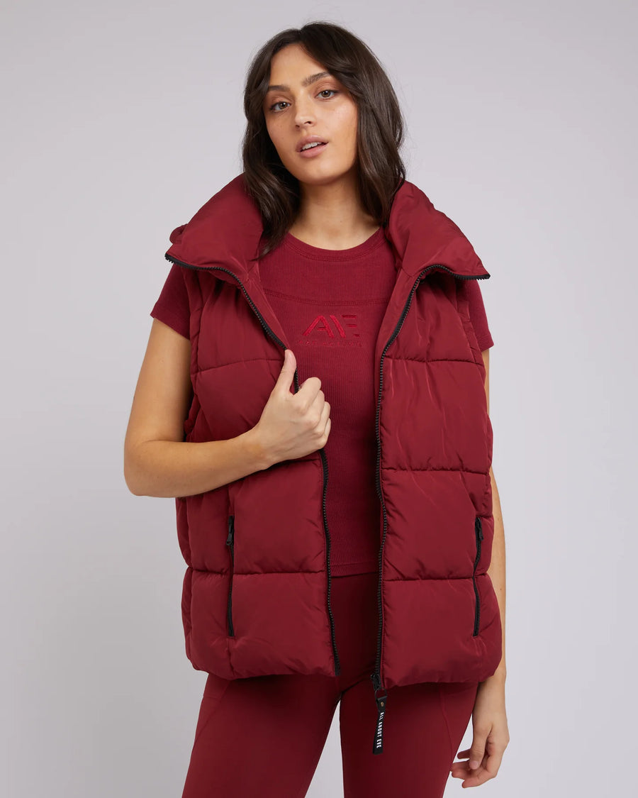 All About Eve - Remi Luxe Puffer Vest - Port