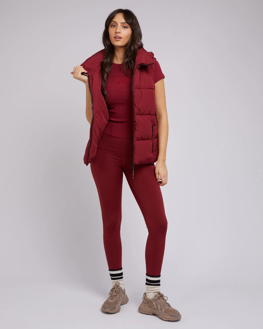 All About Eve - Remi Luxe Puffer Vest - Port